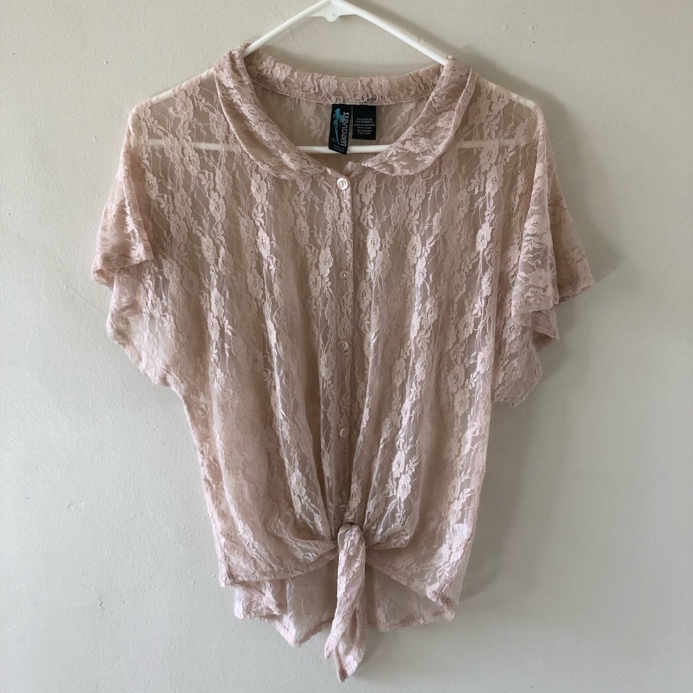 Pink Lace Top Large